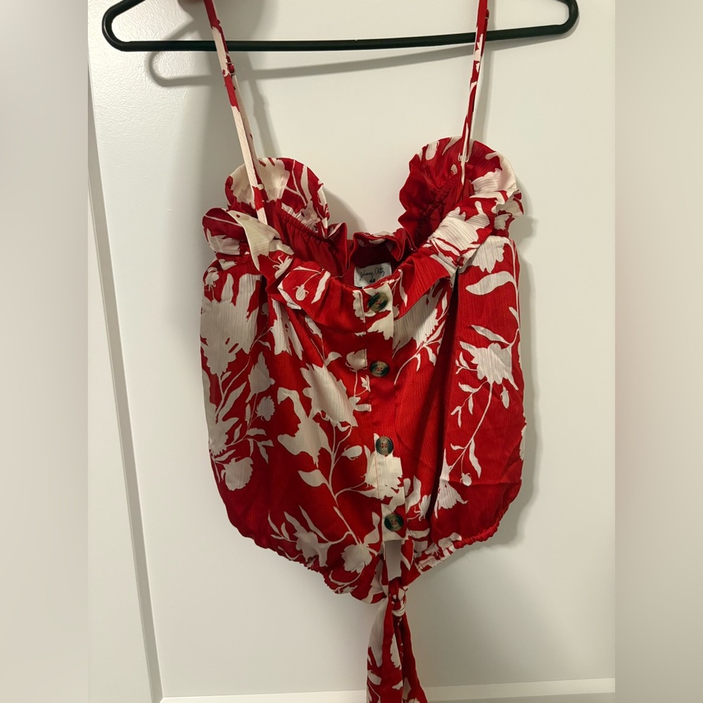 H&M Red Floral Tank Top